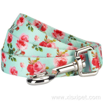 Dog Leash Print Turquoise Scent Inspired Floral Rose